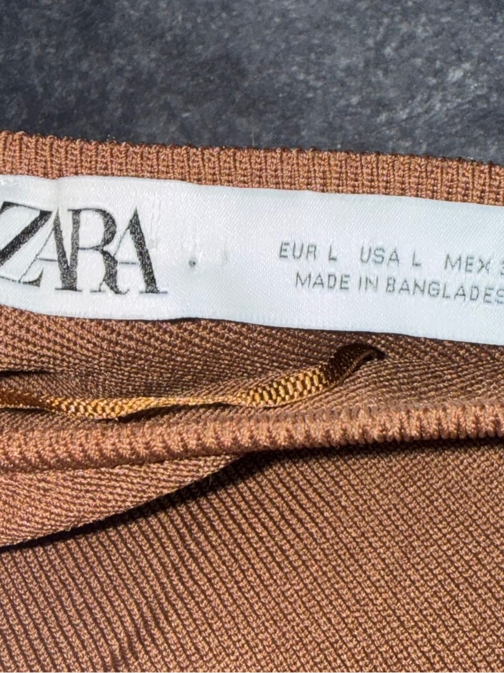 Zara Copper Brown Ribbed Top - Picture 2 of 3